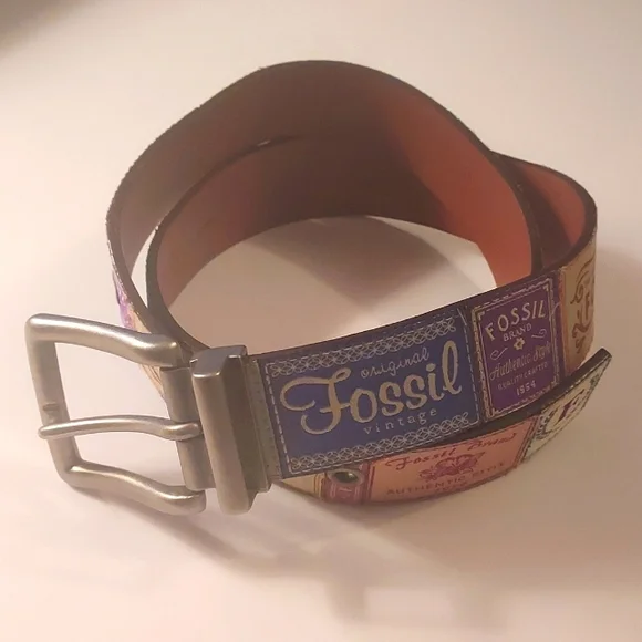 Fossil | Accessories | Fossil Belt Leather Multicolor Patch  display picture 3